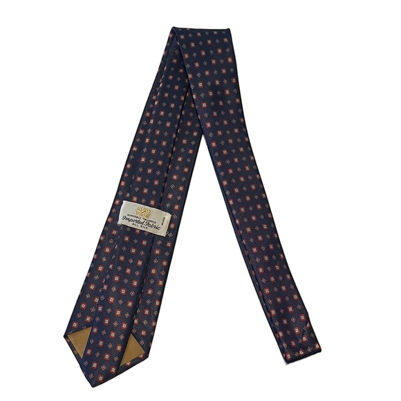 Navy and Red Geometric Tie - Picture 2 of 2